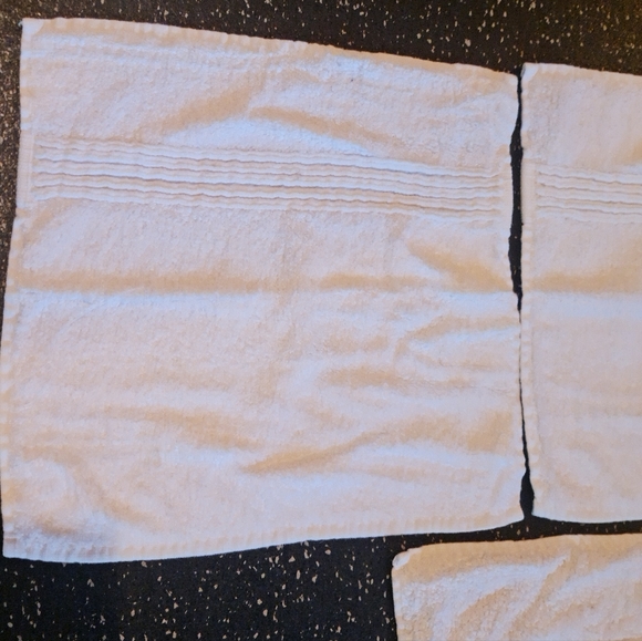 Washcloths White Turkish Luxury Collection 65% Cotton 35% Modal Like New Set/3 - Picture 3 of 6